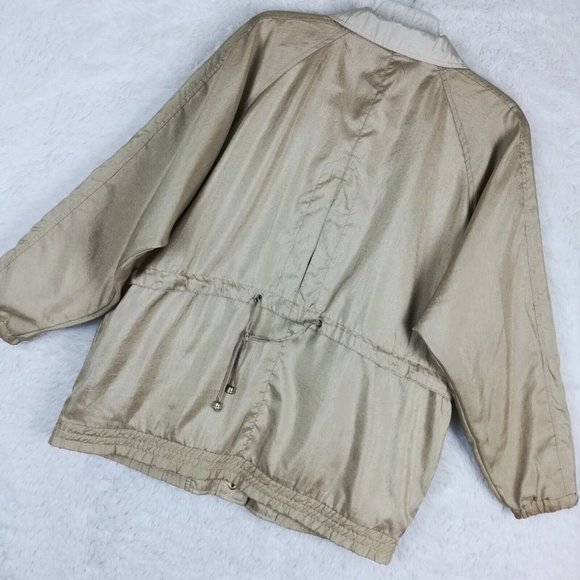 Outbrook Womens Jacket Windbreaker Gold Lightweight Snap Front Collared Plus 1X - Picture 13 of 13